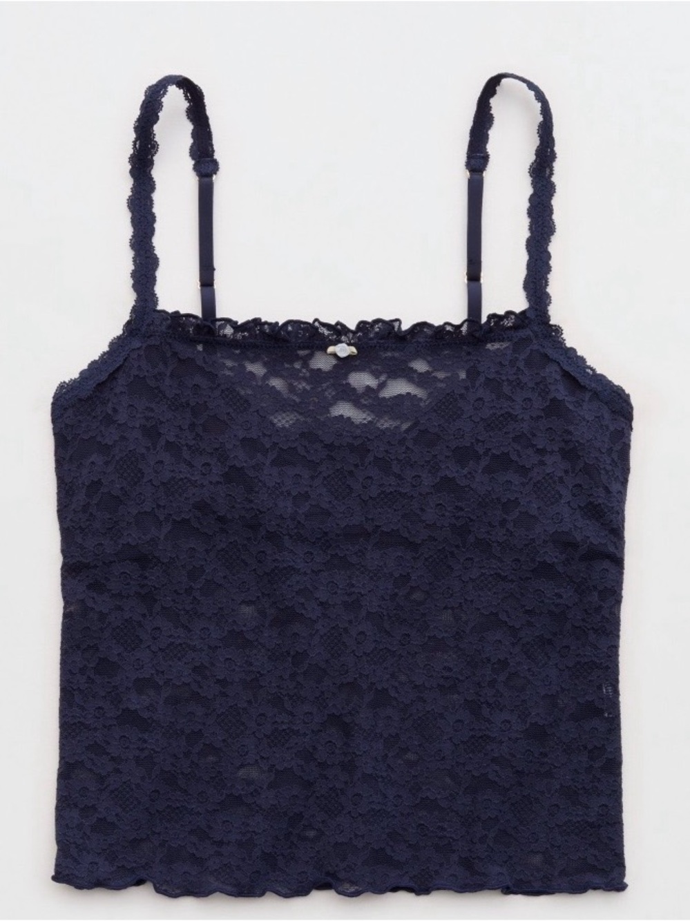 Aerie Navy Lace Cami Tank Top